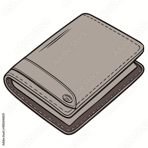 Stylish leather wallet, a luxury accessory, isolated on a white background, ideal for personal finance and gifting