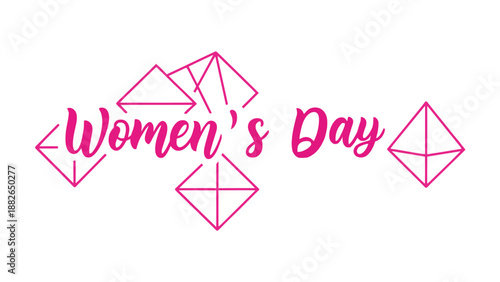 Bold Geometric Typography Design for Women's History Month with Colorful Abstract Shapes and Modern Aesthetic