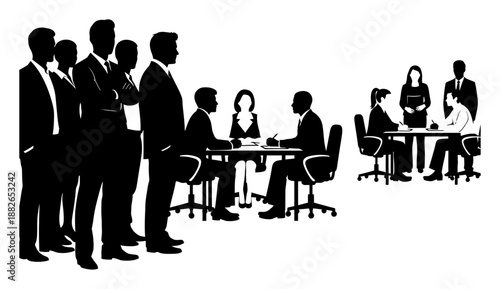 Job Interview Process - HR Meeting Silhouette