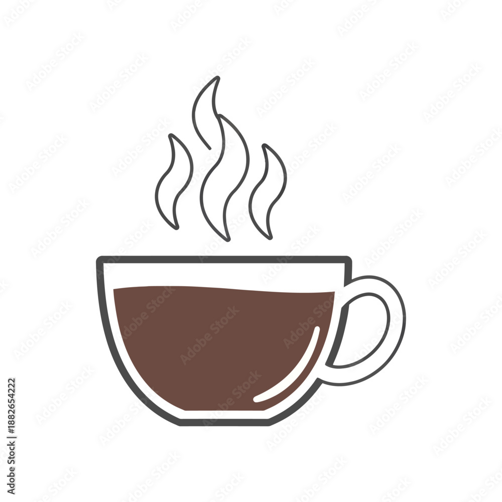 Obraz premium Steaming Coffee Cup Icon