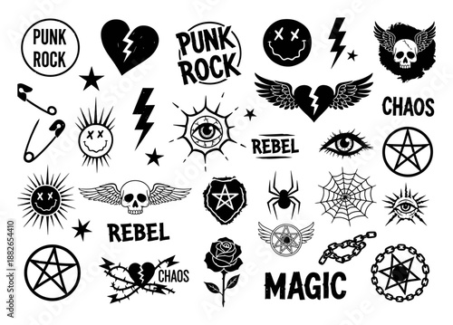 Grunge Doodles & Retro Badges - Hand Drawn Collection