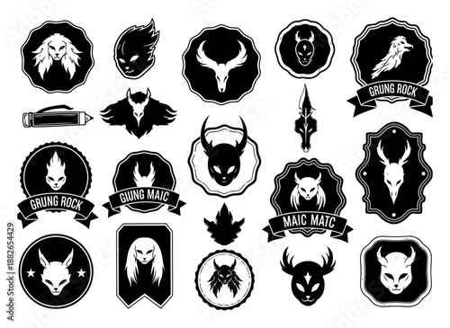 Grunge Doodles & Retro Badges - Hand Drawn Collection