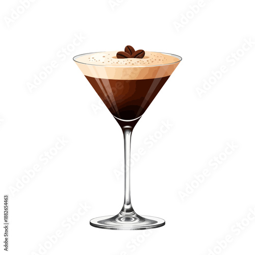 Espresso Martini Cocktail with Coffee Beans Garnish