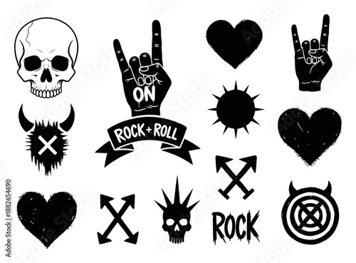 Rock & Roll Stickers - Punk Grunge Doodles