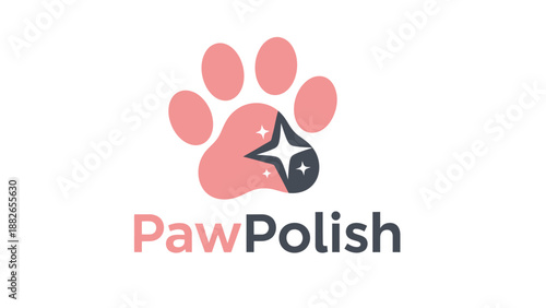 PawPolish logo with pink dog paw print and star.