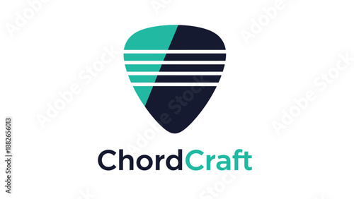 ChordCraft logo with guitar pick and musical notes design.