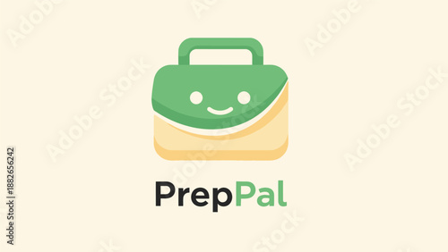 Colorful cartoon lunchbox with smiling face and PrepPal text.