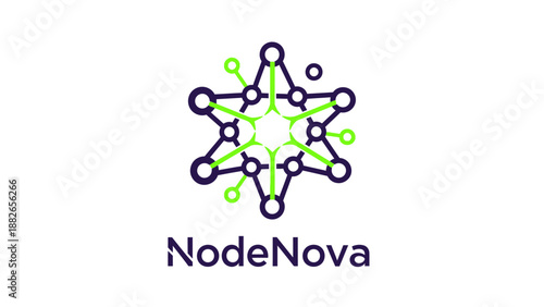 NodeNova logo with interconnected nodes and vibrant green accents.
