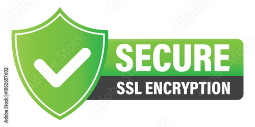 Secure SSL Encryption icon, secure connection icon vector in trendy flat style illustration isolated on white background.
