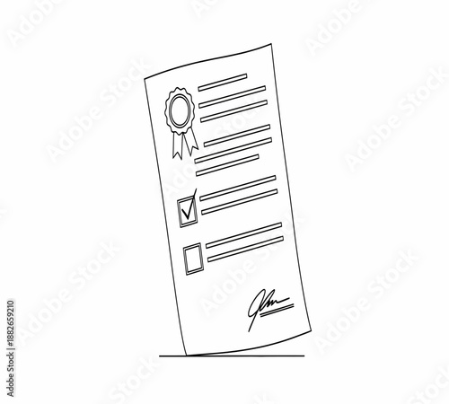 A vector newspaper icon featuring news text and a business document illustration with a pen on a blank paper page to represent an office notebook concept symbol