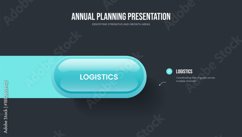 Advertising Report Slideshow Design Vector Illustration. Financial Performance 1 Element Diagram Frame Template. Professional Insight One Step Infographic Presentation Layout.