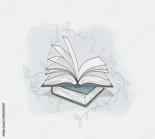 An open book with white pages lies isolated on a white background, symbolizing education, literature, and the wisdom found in a textbook for school reading and knowledge