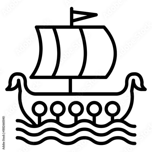 Viking Ship Icon