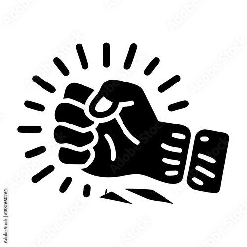 shaking fist subtly icon silhouette illustration for gesture and expression design 