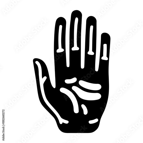 stopping gesture hand out icon silhouette illustration for human gesture and warning design 