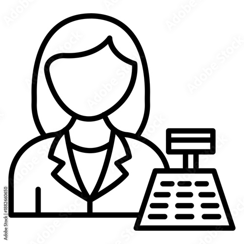Cashier Female Icon