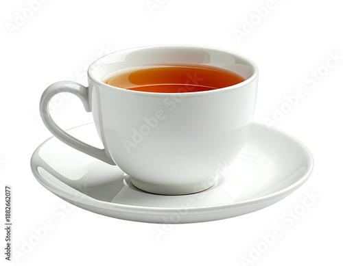 Wallpaper Mural A steaming white teacup filled with amber liquid, rests on its saucer Torontodigital.ca