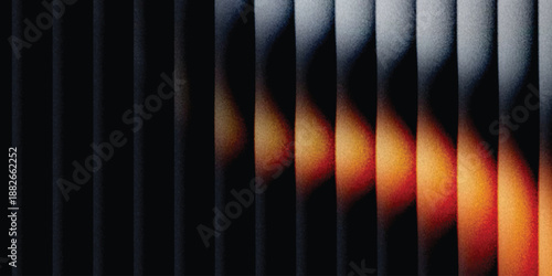 Grainy background glowing blurred color flow banner poster cover design, noise texture. Refracted Glass Gradient Effect. Ribbed glass morphism texture.