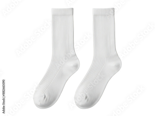 White crew socks isolated on transparent background