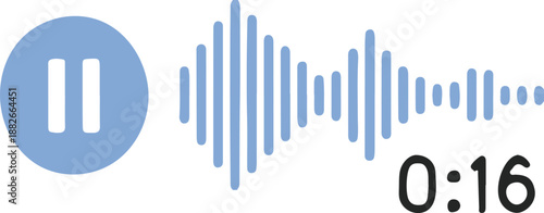 Audio player interface with pause button and waveform display