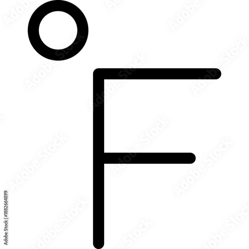 Temperature Fahrenheit, F Icon