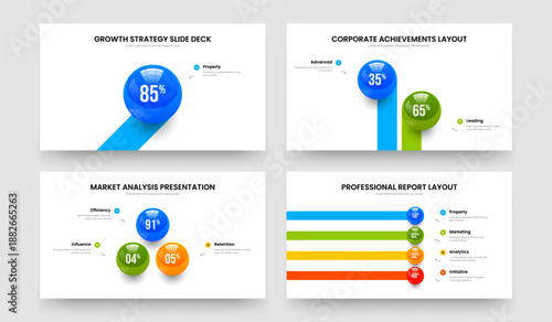 Product Launch One Two Three Four Option Diagram Frame Design Vector Illustration Collection. Marketing Visualization 1 2 3 4 Step Graph Slide Layout Bundle.