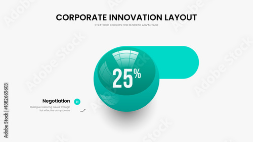 Visual Campaign One Option Graph Slide Layout. Consulting Profile Slideshow Template Vector Illustration. Science Strategy 1 Step Infographic Frame Design.
