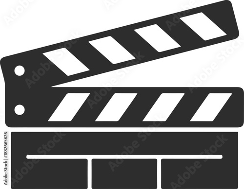 Clapperboard icon for film production and movie making