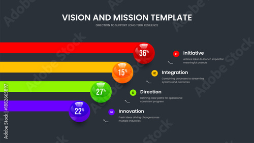 Minimalist Forecast 4 Option Infographic Frame Template. Professional Profile Four Element Diagram Slide Design. Business Solution Presentation Layout Vector Illustration.