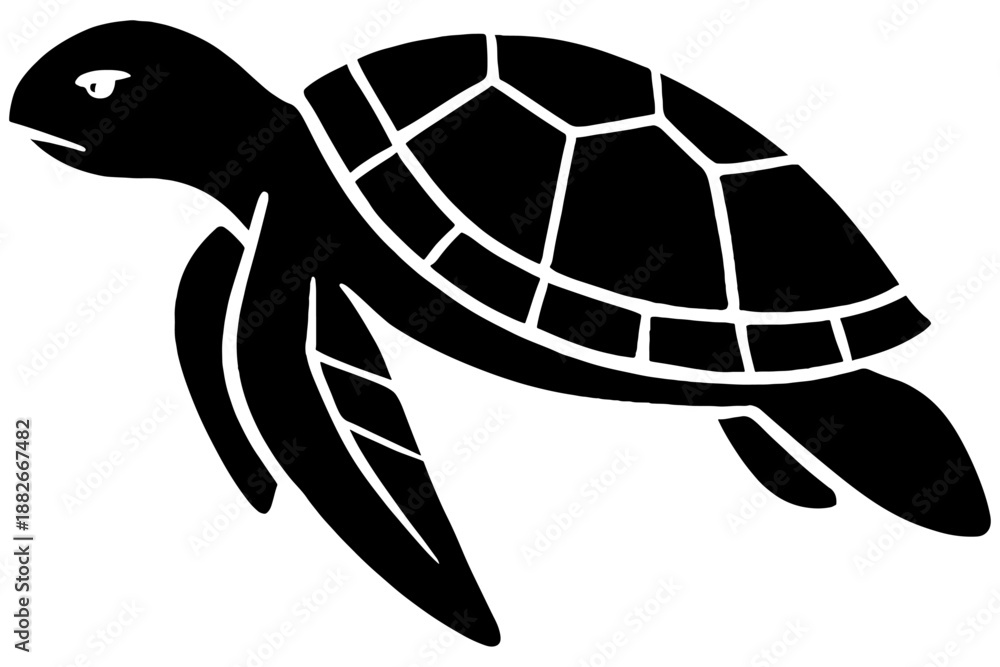 Fototapeta premium turtle vector illustration, Sea Turtle Illustration Pack – Black & White Artwork for Creative Projects