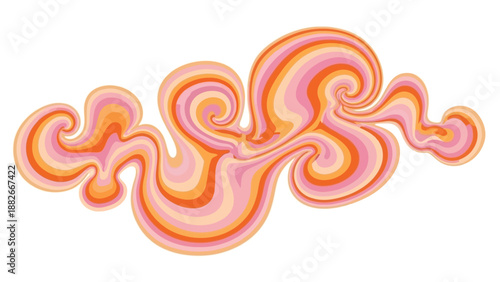 Abstract Swirling Colors and Waves in a Vibrant Retro Psychedelic Design Pattern