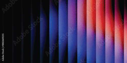 Grainy background glowing blurred color flow banner poster cover design, noise texture. Refracted Glass Gradient Effect. Ribbed glass morphism texture.