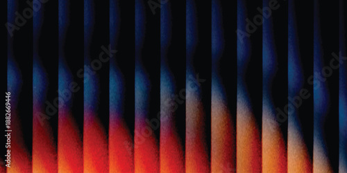 Grainy background glowing blurred color flow banner poster cover design, noise texture. Refracted Glass Gradient Effect. Ribbed glass morphism texture.