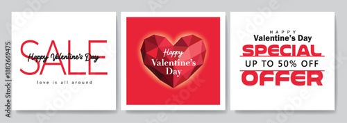 Happy Valentines Day typography with handwritten calligraphy text, isolated on pink background. Romantic Template design for celebrating valentine's Day on 14 February. Sale banner design template.