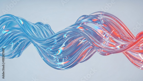 Wallpaper Mural Vibrant Abstract Composition with Intertwined Flowing Lines of Glossy Blue and Red Material, Reflecting Light with Dynamic Energy and Modern Appeal Torontodigital.ca