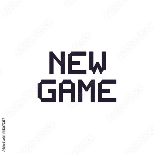 New Game Logo with Modern Pixelated Typography in Black Color