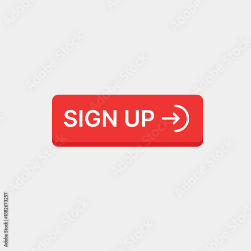  Sign Up Button Vector Illustration in Flat Design Style.