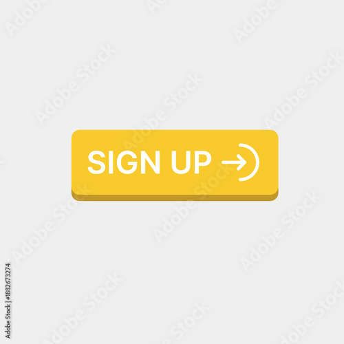 Sign Up Call to Action Button Flat Vector.
