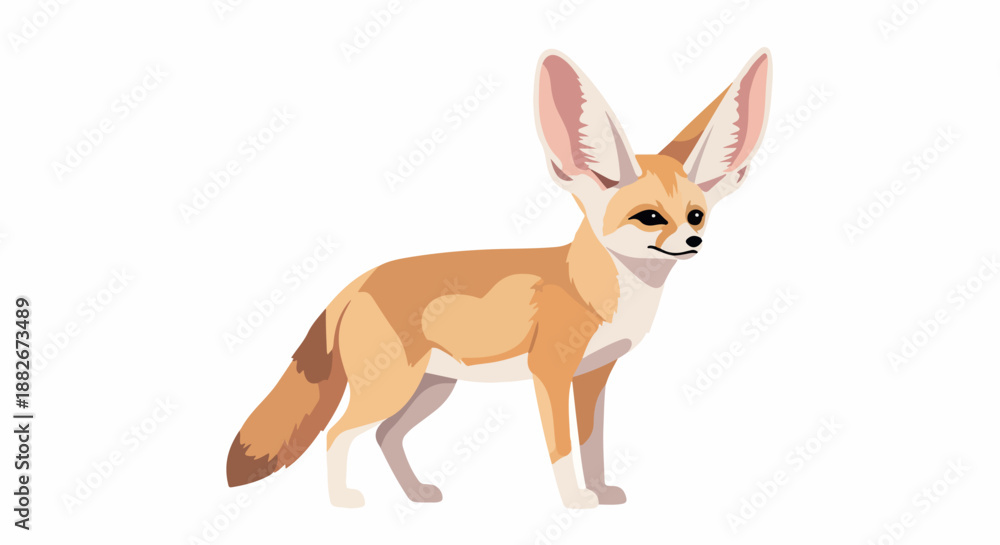 Naklejka premium Fennec fox portrait with transparent background