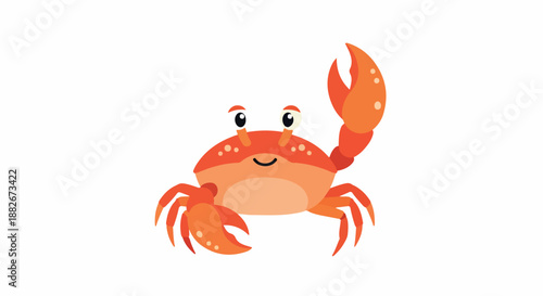 Orange crab character with transparent background