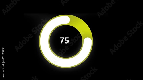 Glowing number 0 and number 8 icons featuring green light and 3d circle design on black background as a power switch button for business technology and web start concepts