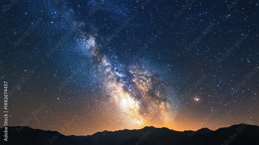 Fototapeta premium Milky Way over mountains at night