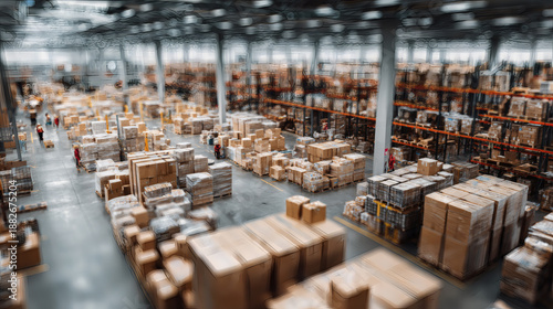 Wallpaper Mural Warehouse logistics distribution shipping storage supply freight cardboard inventory delivery warehouse interior with logistics distribution shipping storage supply freight cardboard inventory Torontodigital.ca