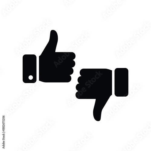Thumbs Up and Thumbs Down Icons representing positive and negative feedback, approval and disapproval