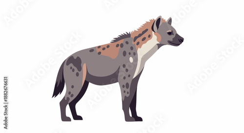 Spotted hyena standing with transparent background