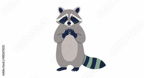 Standing raccoon with transparent background