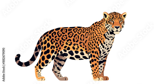 Jaguar animal portrait with transparent background