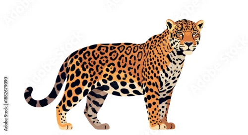 Fototapeta Jaguar animal portrait with transparent background