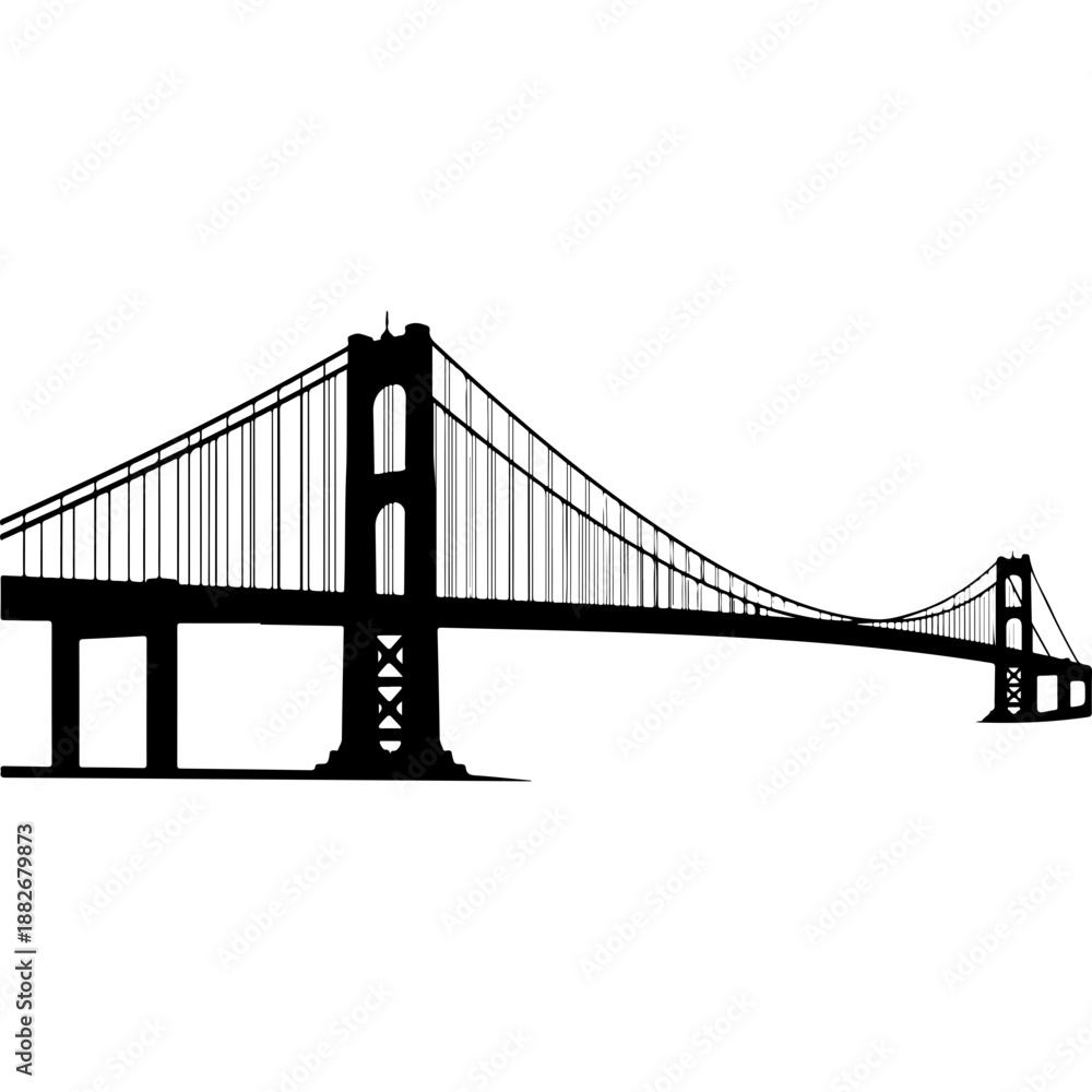 Fototapeta premium Iconic Bridge in Minimalist Style
