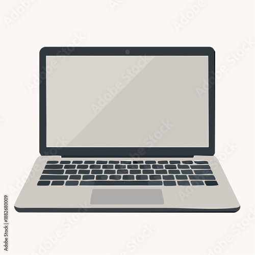 Modern laptop computer with blank screen on